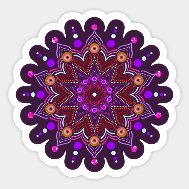 Mandala Love Sticker by Jane Izzy Designs